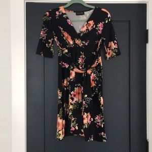 Black floral maternity dress